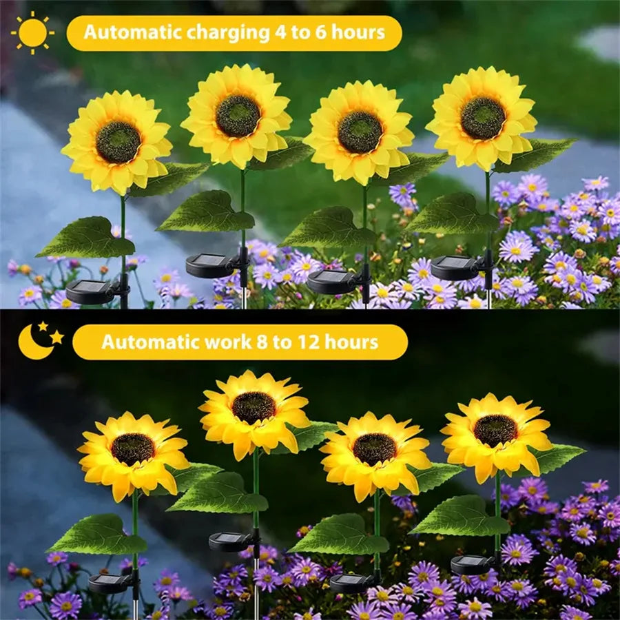 Sunflower Solar LED Garden Light Warm White Outdoor Decoration Lamp