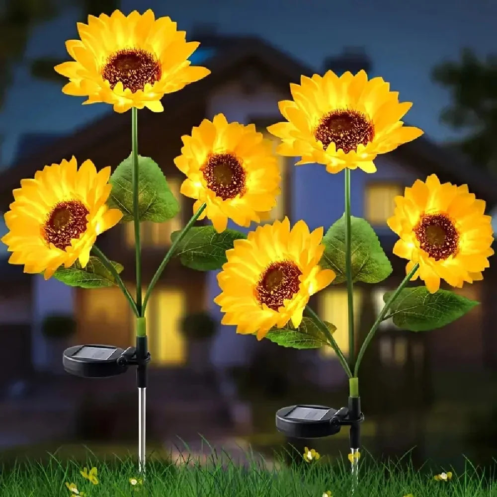 Sunflower Solar LED Garden Light Warm White Outdoor Decoration Lamp