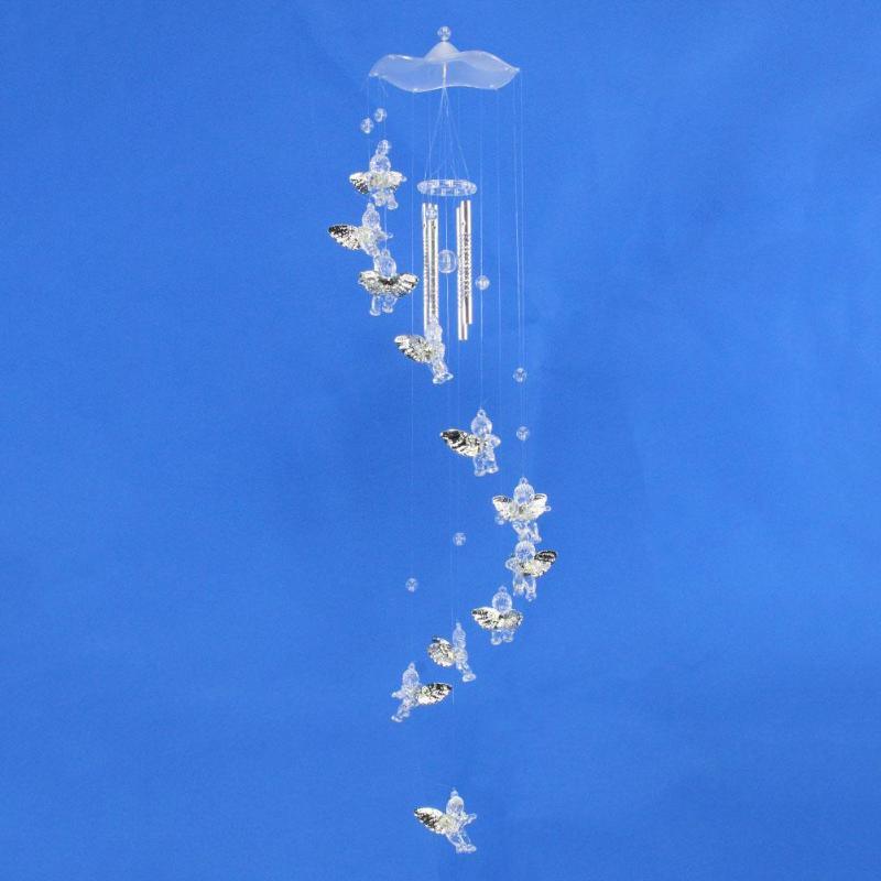Antique Wind Bells Silver Tube Wind Chimes Garden Door Hanging Decor