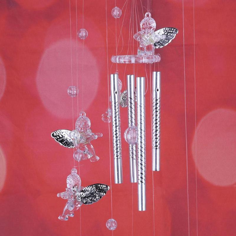 Antique Wind Bells Silver Tube Wind Chimes Garden Door Hanging Decor