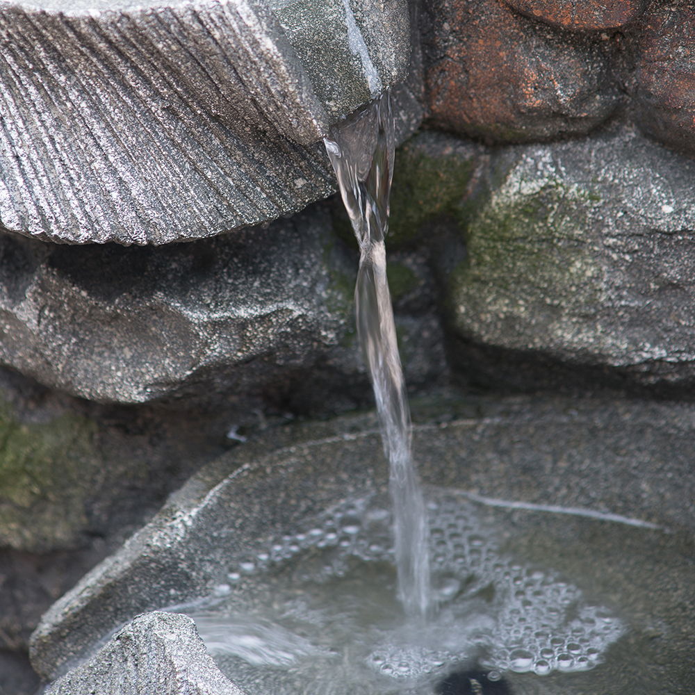 4-Tier Stone Water Fountain LED Indoor Outdoor Cascading Rock Decor