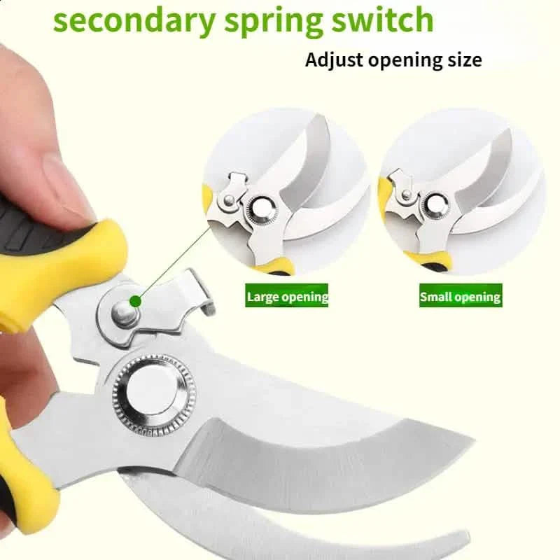 Heavy Duty Pruning Shears Stainless Steel Gardening Hand Tool Rustproof Blades