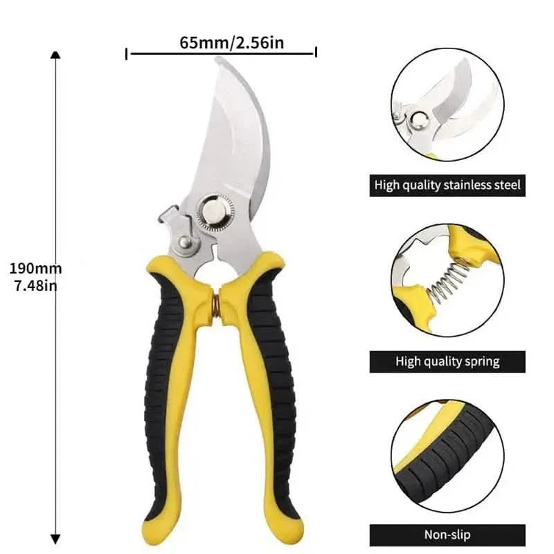 Heavy Duty Pruning Shears Stainless Steel Gardening Hand Tool Rustproof Blades